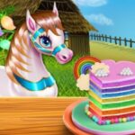 Pony Cooking Rainbow Cake