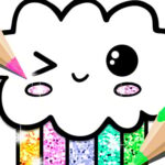 Kawaii Coloring Book Glitter