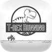 T-Rex Running Black and White